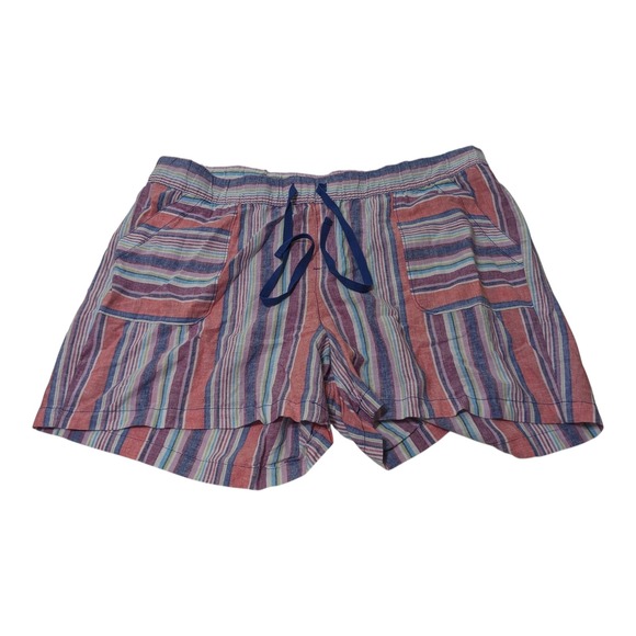 Lane Bryant Linen Blend Shorts - Striped, Drawstring Waist, Pockets - Size 20‎ - Picture 1 of 7